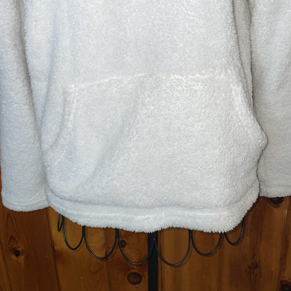 Sunflower Sherpa Half-Zip Pullover quarter zip sweatshirt size medium white top - Picture 3 of 6